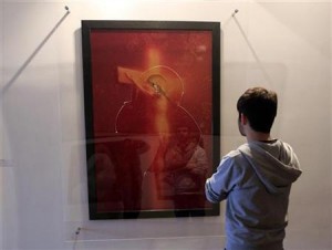 Damage to Piss Christ by Andres Serrano