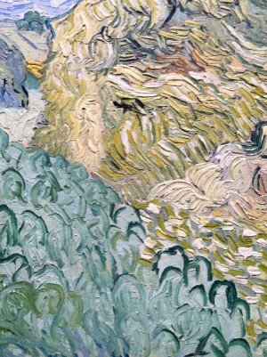 Detail, Vincent van Gogh, Wheatfield with Cornflowers, 1890.